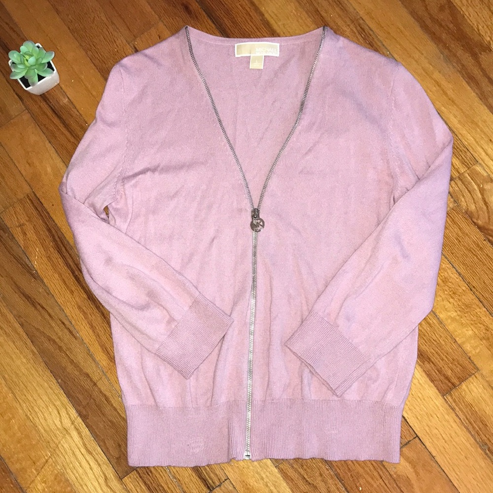 Michael Kors Millenium Pink ZIP Cardigan